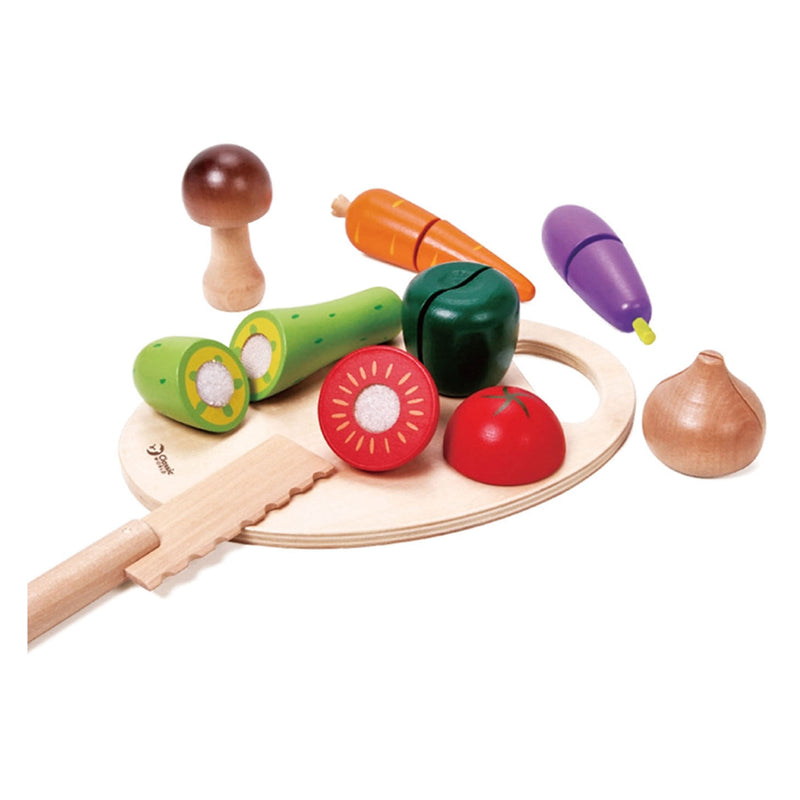 Load image into Gallery viewer, Classic world houten snijgroenten met mes en snijplank 16 dlg
