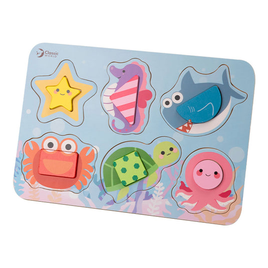 Classic world houten puzzel oceaan dieren, 13st.