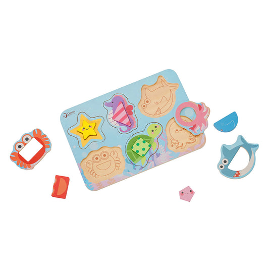 Classic world houten puzzel oceaan dieren, 13st.