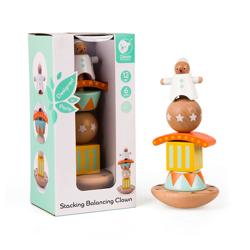 Load image into Gallery viewer, Classic world houten stapel en balansspel clown, 6dlg.

