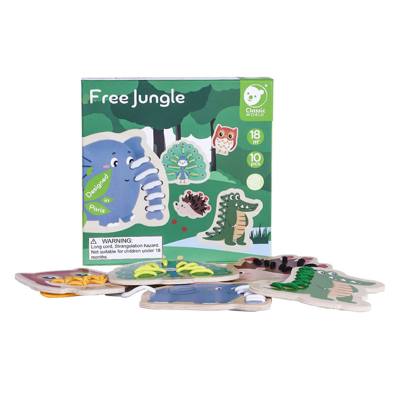 Load image into Gallery viewer, Classic world rijgpuzzel jungle, 10dlg.
