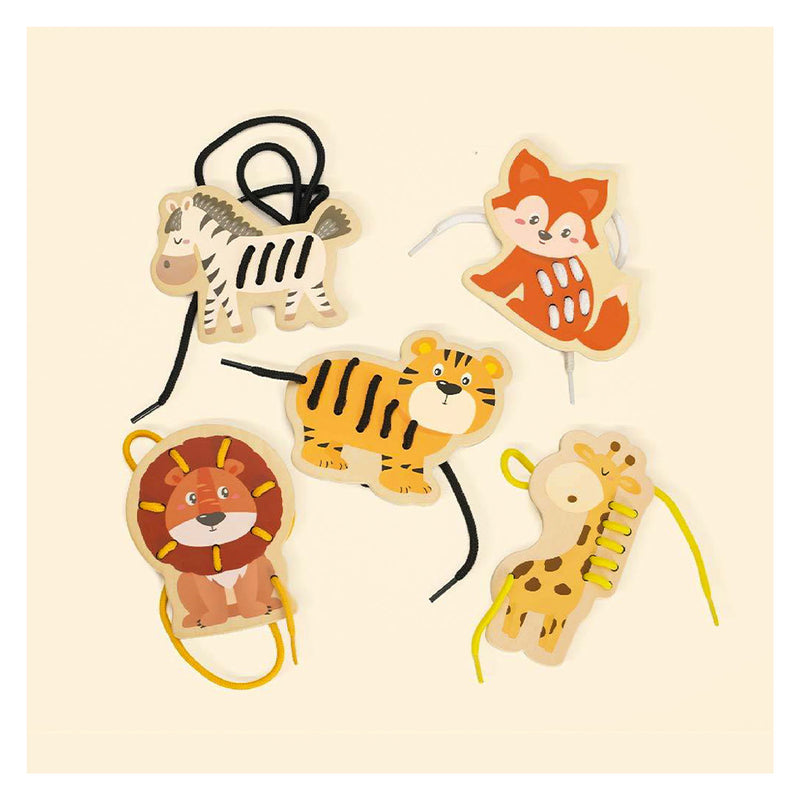 Load image into Gallery viewer, Classic World World Rijgpuzzel Wilde Dieren, 10dlg.
