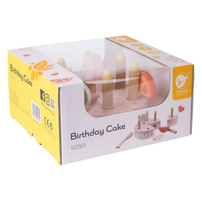 Load image into Gallery viewer, Classic World World Houten Verjaardagstaart met Kaarsen, 16dlg.
