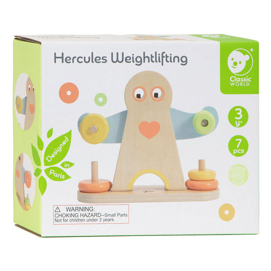 Classic world houten hercules weegschaal, 7dlg.