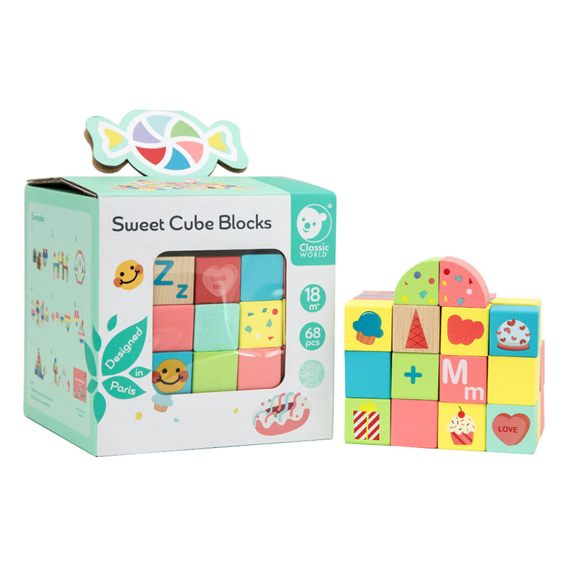 Load image into Gallery viewer, Classic world houten sweet cube bouwblokken
