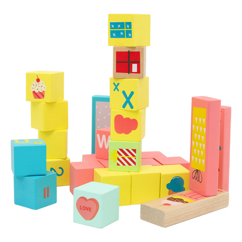 Load image into Gallery viewer, Classic world houten sweet cube bouwblokken
