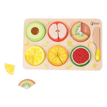 Classic world houten breuken puzzel educatief speelgoed 22-delig.