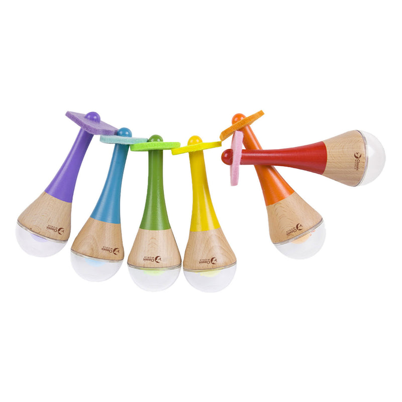 ギャラリービューアに画像をロードする, Classic world rammelaar 2 in 1 houten regenboog maracas instrument 1 st. - uni
