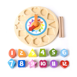 Classic world houten leerklok met vormen tic-tac, 15dlg.