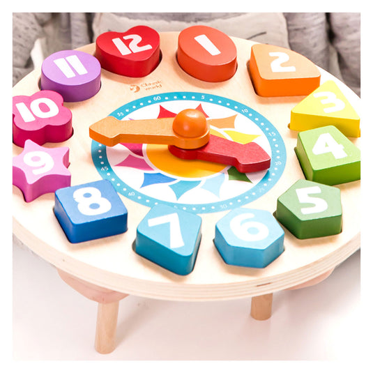 Classic world houten leerklok met vormen tic-tac, 15dlg.