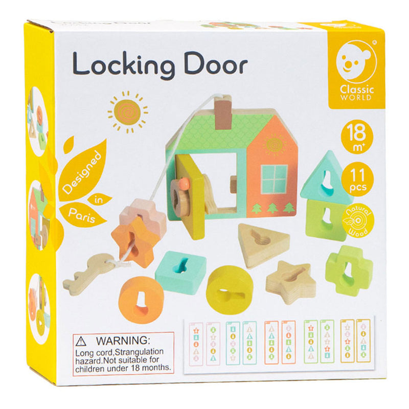 Load image into Gallery viewer, Classic world houten slot openen vormenspel, 11dlg.
