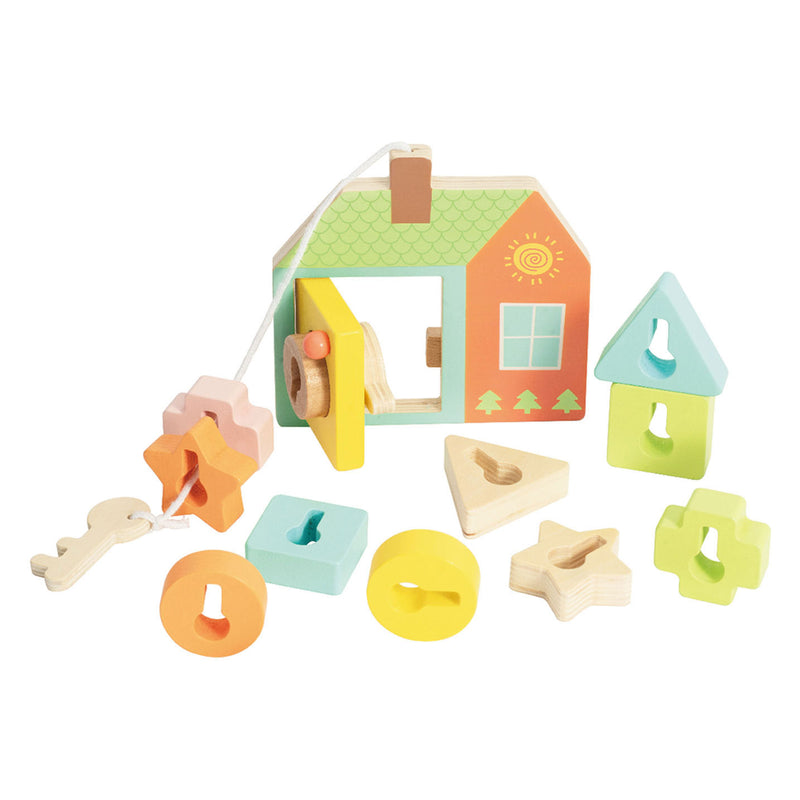 Load image into Gallery viewer, Classic world houten slot openen vormenspel, 11dlg.
