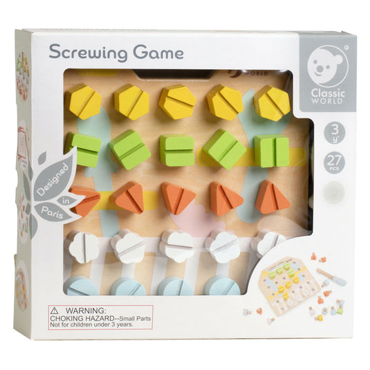 Classic world houten schroefbord coordinatie spel, 27dlg.