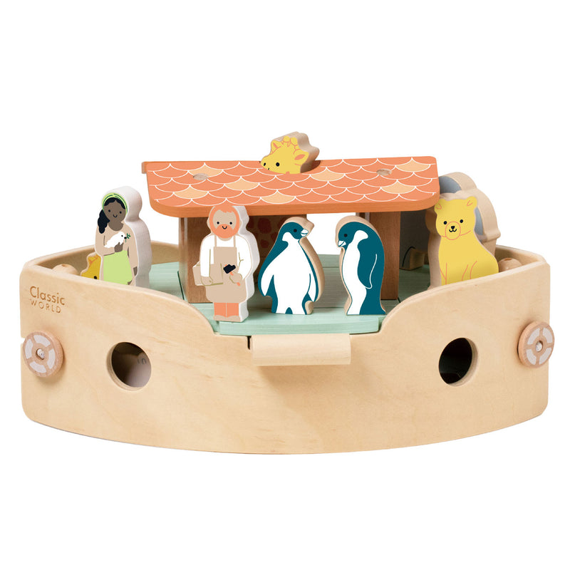 ギャラリービューアに画像をロードする, Classic world houten noah's ark boot bouwset met dieren, 16dlg.
