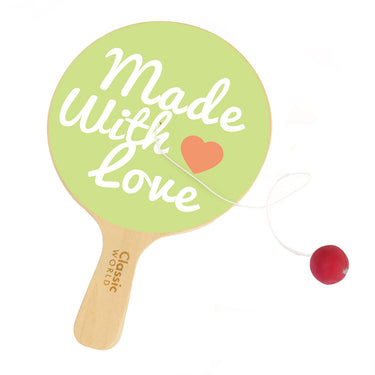 Classic world houten racket met bal aan koord
