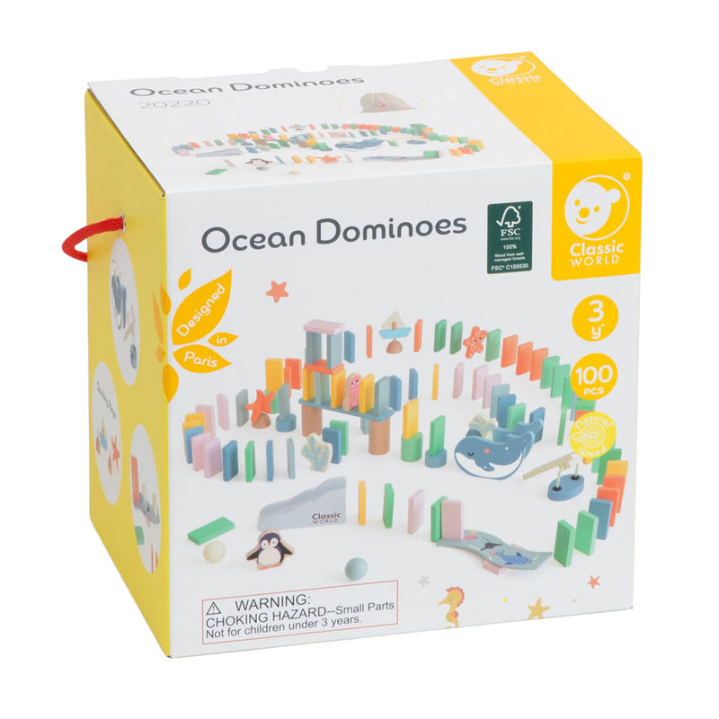 Load image into Gallery viewer, Classic world houten domino oceaan, 100dlg.
