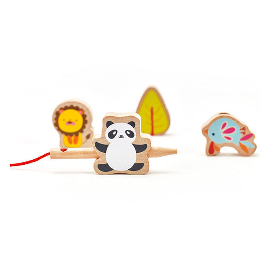 Classic world houten rijgkralen dierentuin, 13dlg.