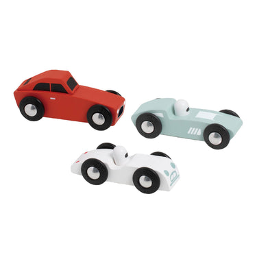Classic world houten sportauto's set, 3st.