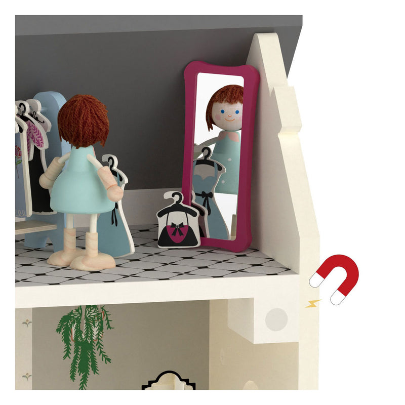 Load image into Gallery viewer, Classic world houten vintage poppenhuis, 36dlg.
