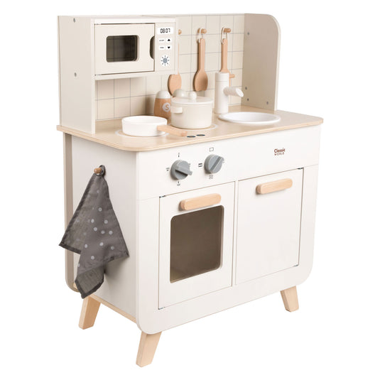 Classic world houten speelkeuken chef 11-delig speelgoedkeuken wit.