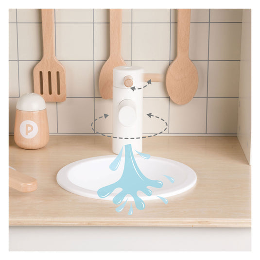 Classic world houten speelkeuken chef 11-delig speelgoedkeuken wit.