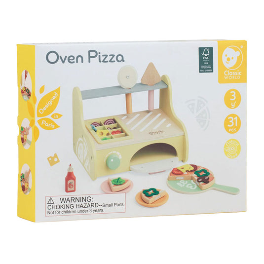 Classic world houten pizzaoven speelset, 7dlg.