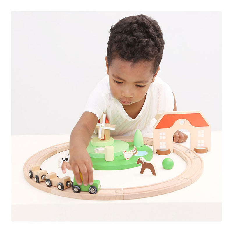 Load image into Gallery viewer, Classic world houten boerderijtrein speelset, 28dlg.
