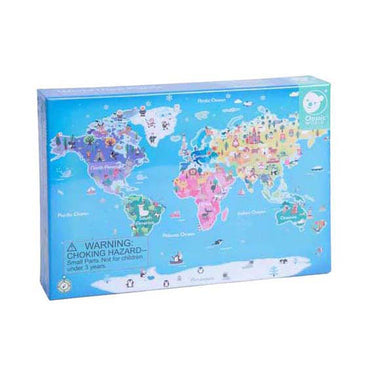 Classic world houten puzzel wereldkaart educatief speelgoed 48 stukjes.