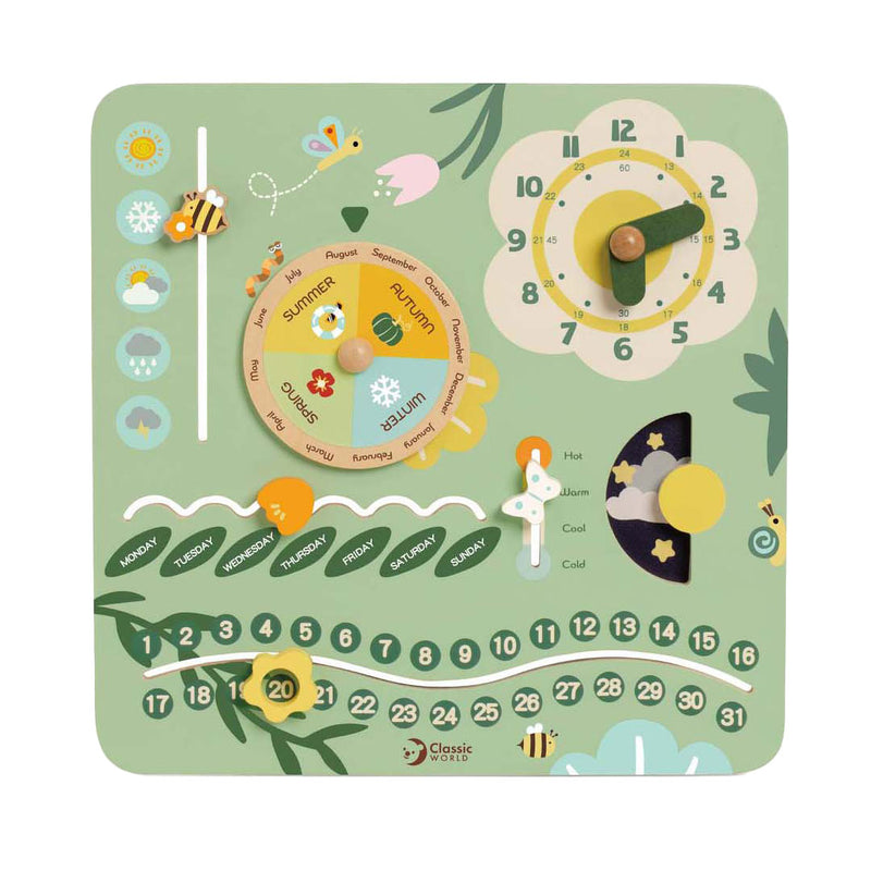 Load image into Gallery viewer, Classic world houten vintage kalender leerklok
