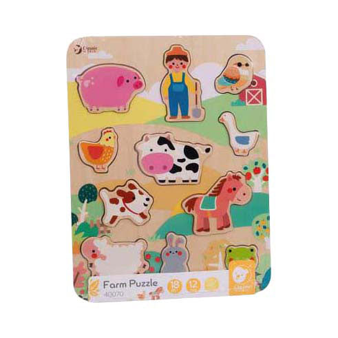 Load image into Gallery viewer, Classic world houten inlegpuzzel boerderij, 12st.
