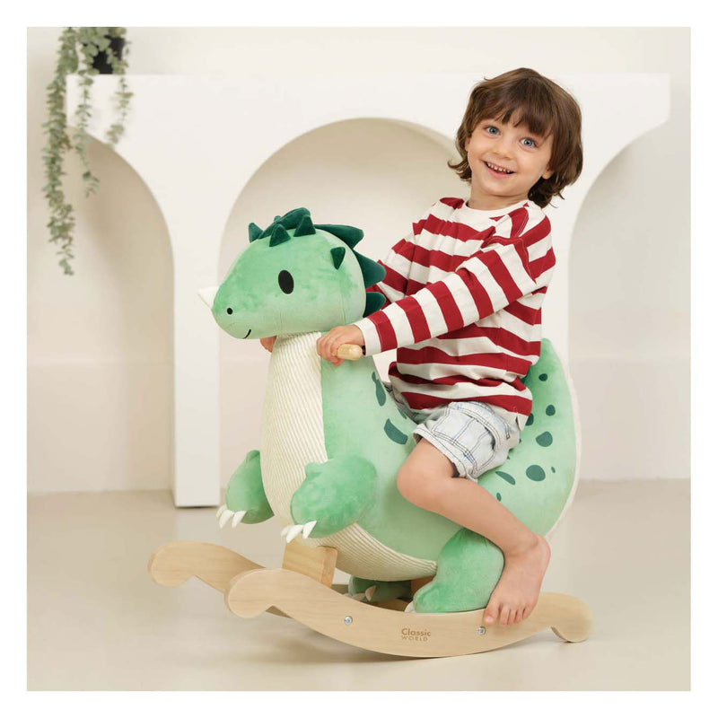 Load image into Gallery viewer, Classic world houten hobbelpaard dinosaurus
