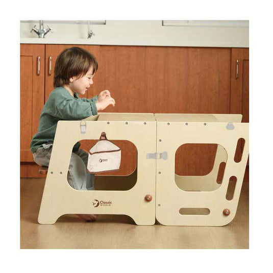 Classic world houten 2in1 leertoren en tafel verstelbaar, 90cm