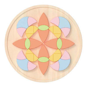 Classic world houten mandala legpuzzel bloemvormig montessori speelgoed