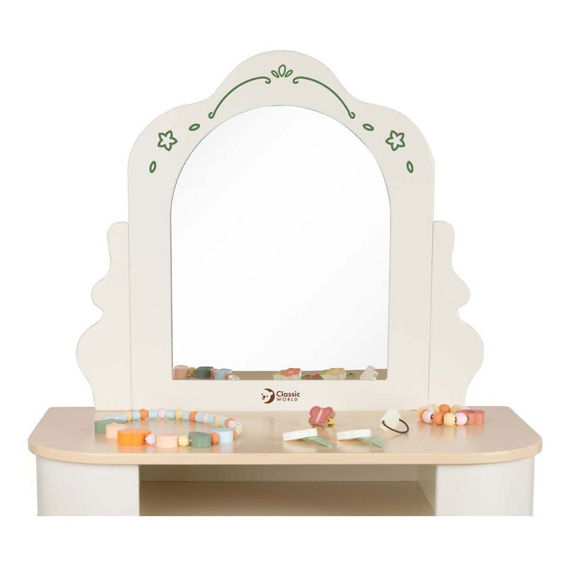 Laden Sie das Bild in Galerie -Viewer, Classic world houten kaptafel met krukje - inclusief accessoires
