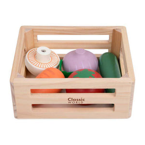 Classic world houten krat met groenten