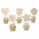 Creativ company versier je houten memoclip bloem, 10st.