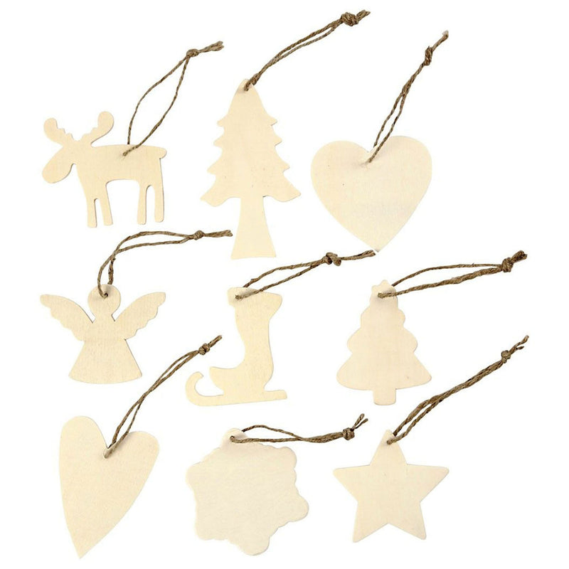 Afbeelding laden in galerijviewer, Creativ company versier je houten kerst hangers, 72st.
