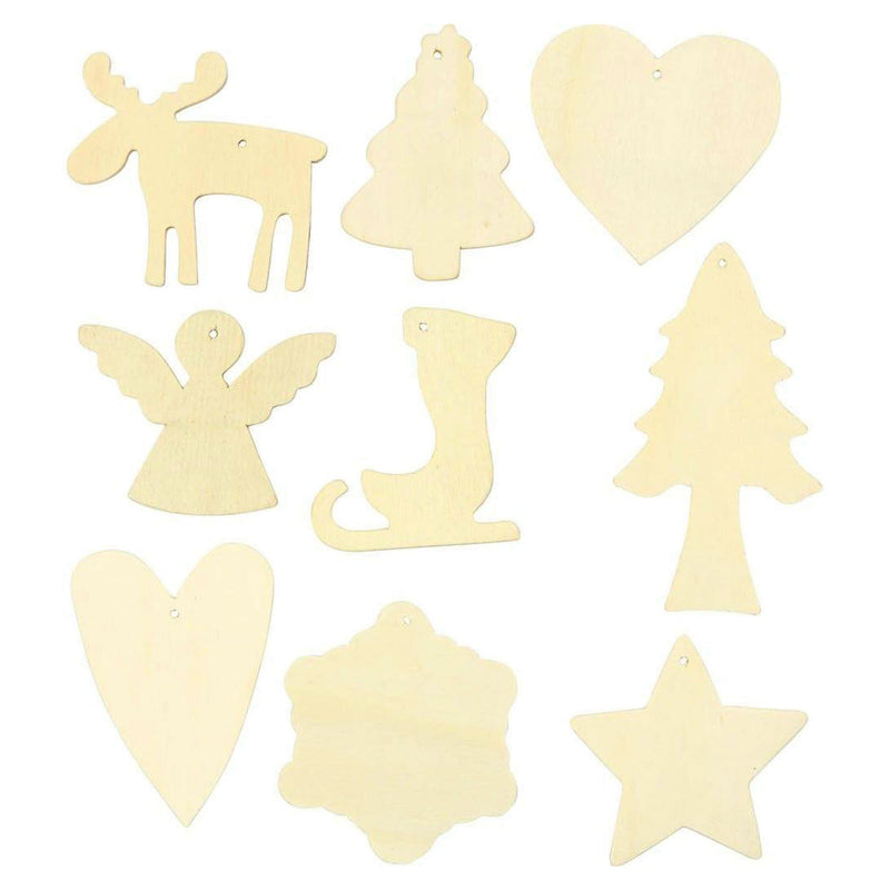 Afbeelding laden in galerijviewer, Creativ company versier je houten kerst hangers, 72st.
