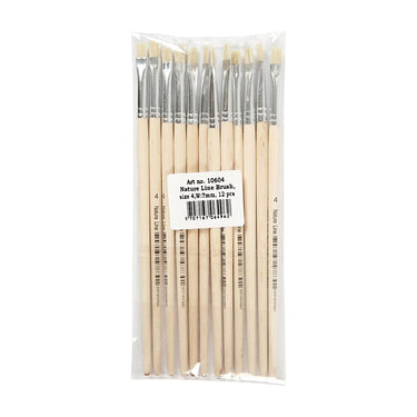 Creativ company http: www.cchobby.nl nature-line-kwasten-afm-4-l-18-5-cm-b-7-mm-korte-steel-12-stuk-1-doos