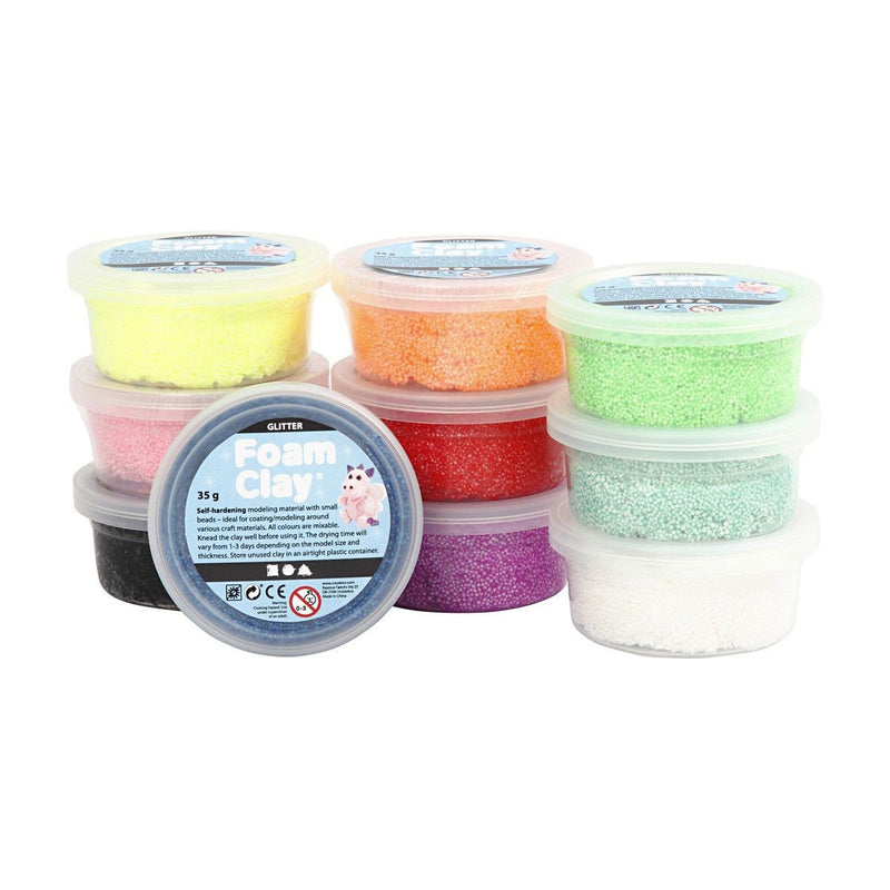 Load image into Gallery viewer, Foam clay foam klei - glitter kleuren, 10x35gr.
