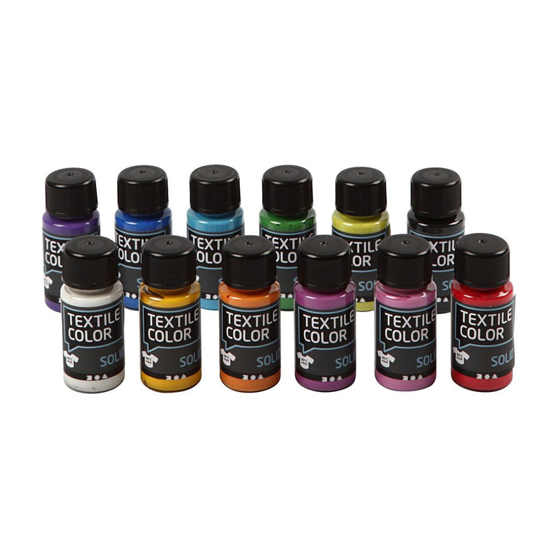 Load image into Gallery viewer, Creativ company dekkende textielverf - set van 12 kleuren, 50ml
