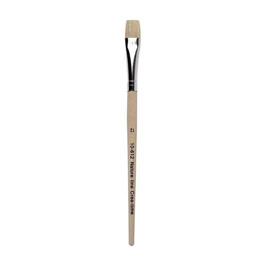 Creativ company nature line kwasten, afm 12, l: 19 cm, b: 11 mm, plat, 12 stuk 1 doos