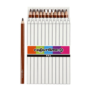 Creativ company driehoekige jumbo kleurpotloden - bruin, 12st.