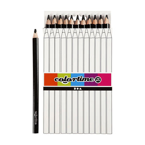 Creativ company driehoekige jumbo kleurpotloden - zwart, 12st.