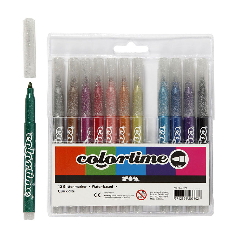 Load image into Gallery viewer, Colortime glitterstiften, 12st.
