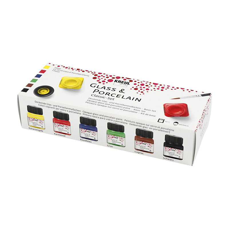 Afbeelding laden in galerijviewer, Creativ company kreul glas- en porseleinverf classic set 6x20 ml
