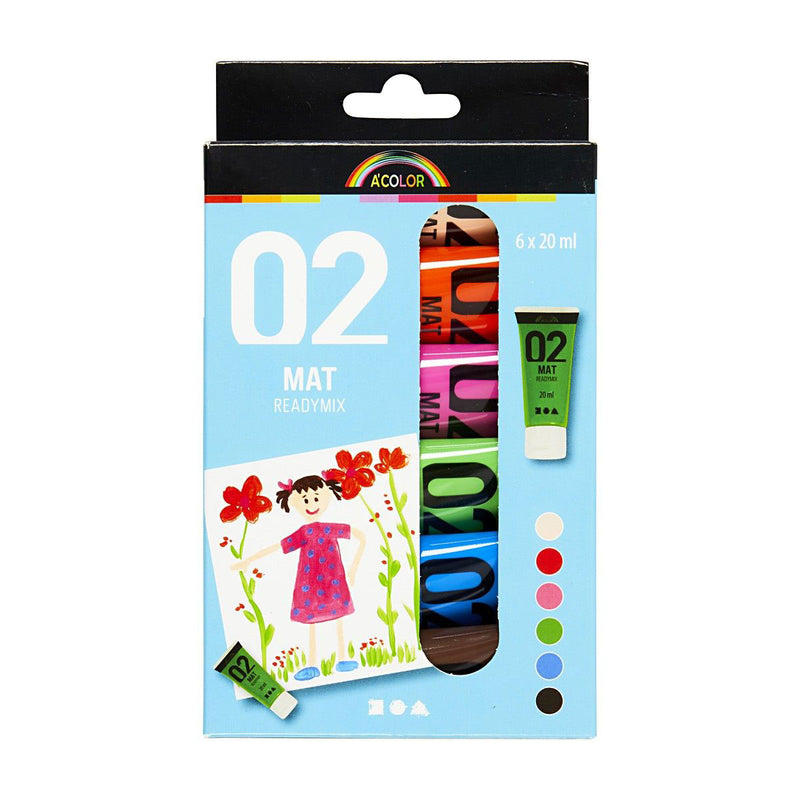 Load image into Gallery viewer, Creativ company acrylverf verschillende kleuren, 02 - matt, 6x20ml
