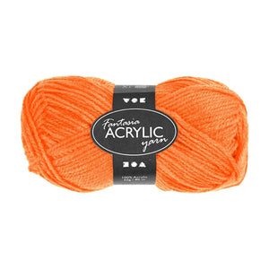Creativ company acrylgaren neon - neon oranje, 50gr