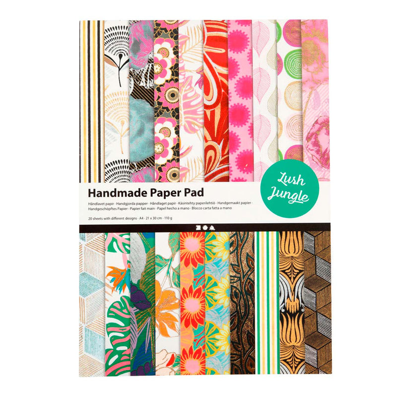 Load image into Gallery viewer, Creativ company papierblok jungle met handgemaakt papier, 20 vellen
