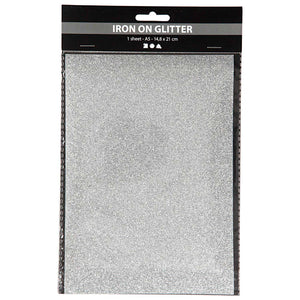 Creativ company opstrijkfolie glitter zilver, a5